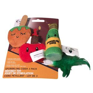 OUR PETS Spurrkling Cider 3 Pack Plush Cat Toy Set of 3 Instinct Toy